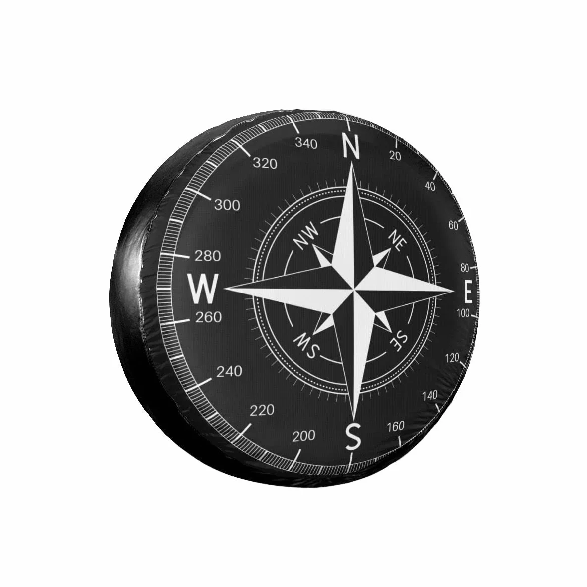 Housse de pneu de rechange pour voiture, motif boussole imprimé, protection de housses de roues universelles imperméables, convient pour SUV, camping-car, remorque, accessoires de roue de voiture (15
