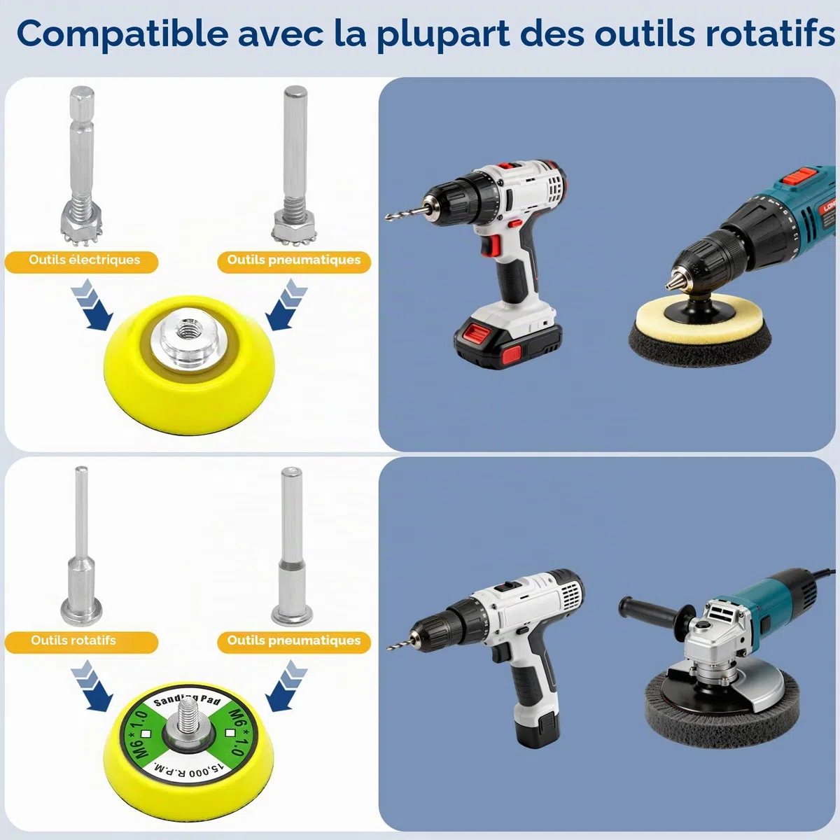 158 Pièces Kit de Polissage Phare Voiture, 50mm Disques Abrasifs Pad Polissage Kit, Papier Ponçage Carrosserie Grain 60-10000 pour Ponçage et Polissage de Bois, Métal, Miroir, 14 Sizes