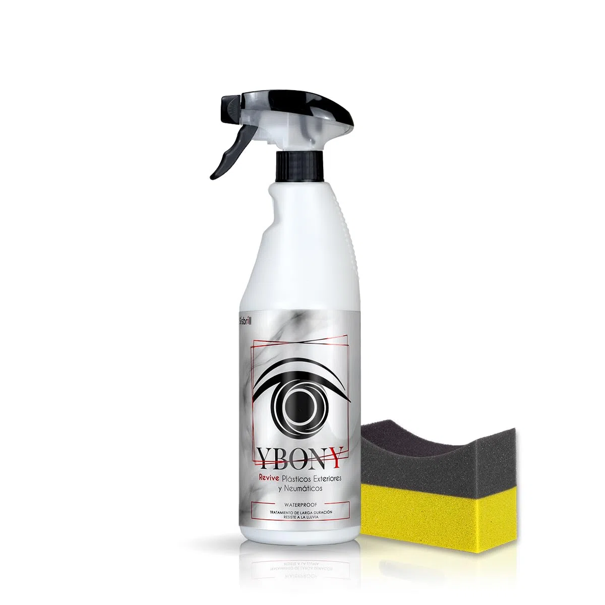 Sisbrill Ybony, Rénove, répare et restaure Les Plastiques détériorés ou blanchâtres - Ravive Les pneus - Apporte Un Ultra-Brillant - Résiste à la Pluie - 750 ML + 1 applicateur