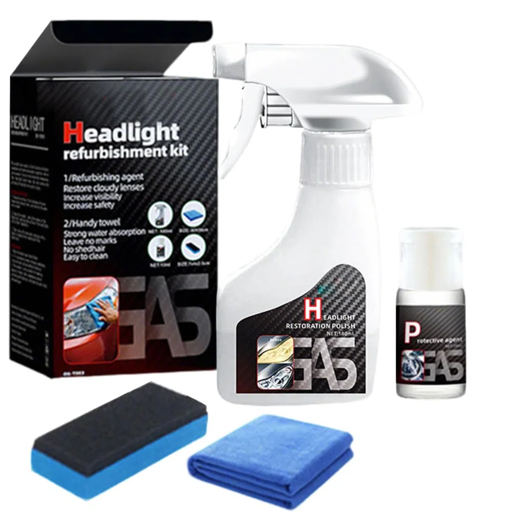 Générique Spray de Renovateur Phare Voiture, Kit Polish Phare Voiture, Nettoyant Phare Voiture Opaque pour Jaunissement, Flous et Rayures et Rayés (1 PCS)