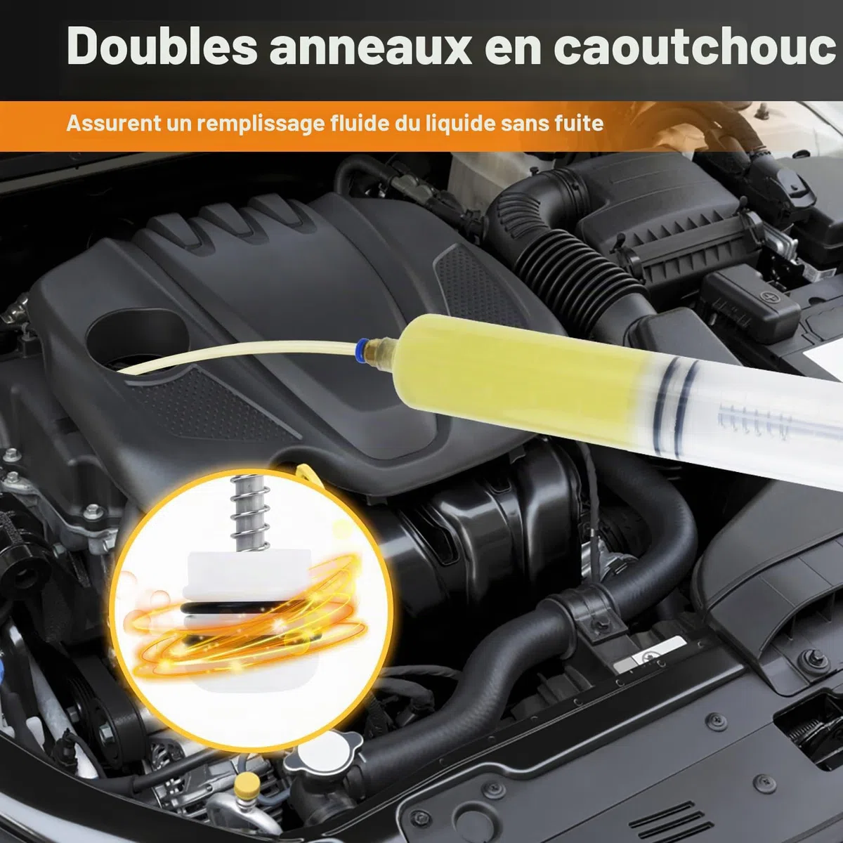 500 ml Seringue D'aspiration D'huile, Pompe à Huile Manuelle Seringue Huile avec Tuyau pièce à injecter Huile Boite de Vitesse, compatible avec les Huiles Moteur, de Frein et de Transmission