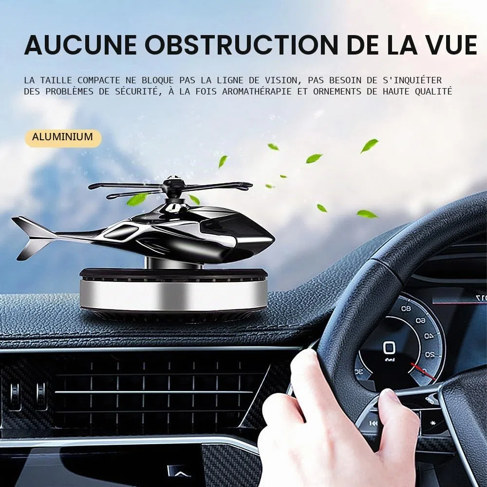 Diffuseur Énergie Solaire D’Arôme Hélicoptère Rotatif Voiture Puissant Élimination Odeurs Maison