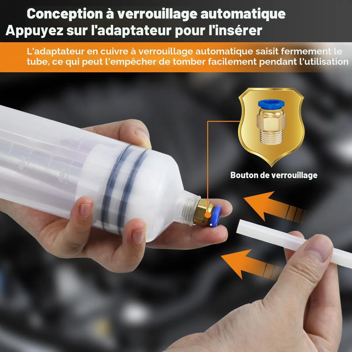 500 ml Seringue D'aspiration D'huile, Pompe à Huile Manuelle Seringue Huile avec Tuyau pièce à injecter Huile Boite de Vitesse, compatible avec les Huiles Moteur, de Frein et de Transmission