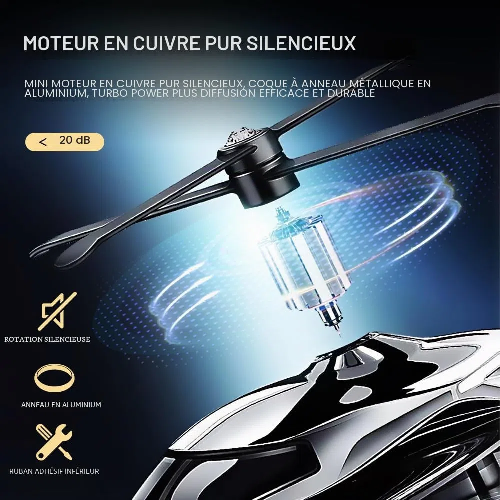 Diffuseur Énergie Solaire D’Arôme Hélicoptère Rotatif Voiture Puissant Élimination Odeurs Maison