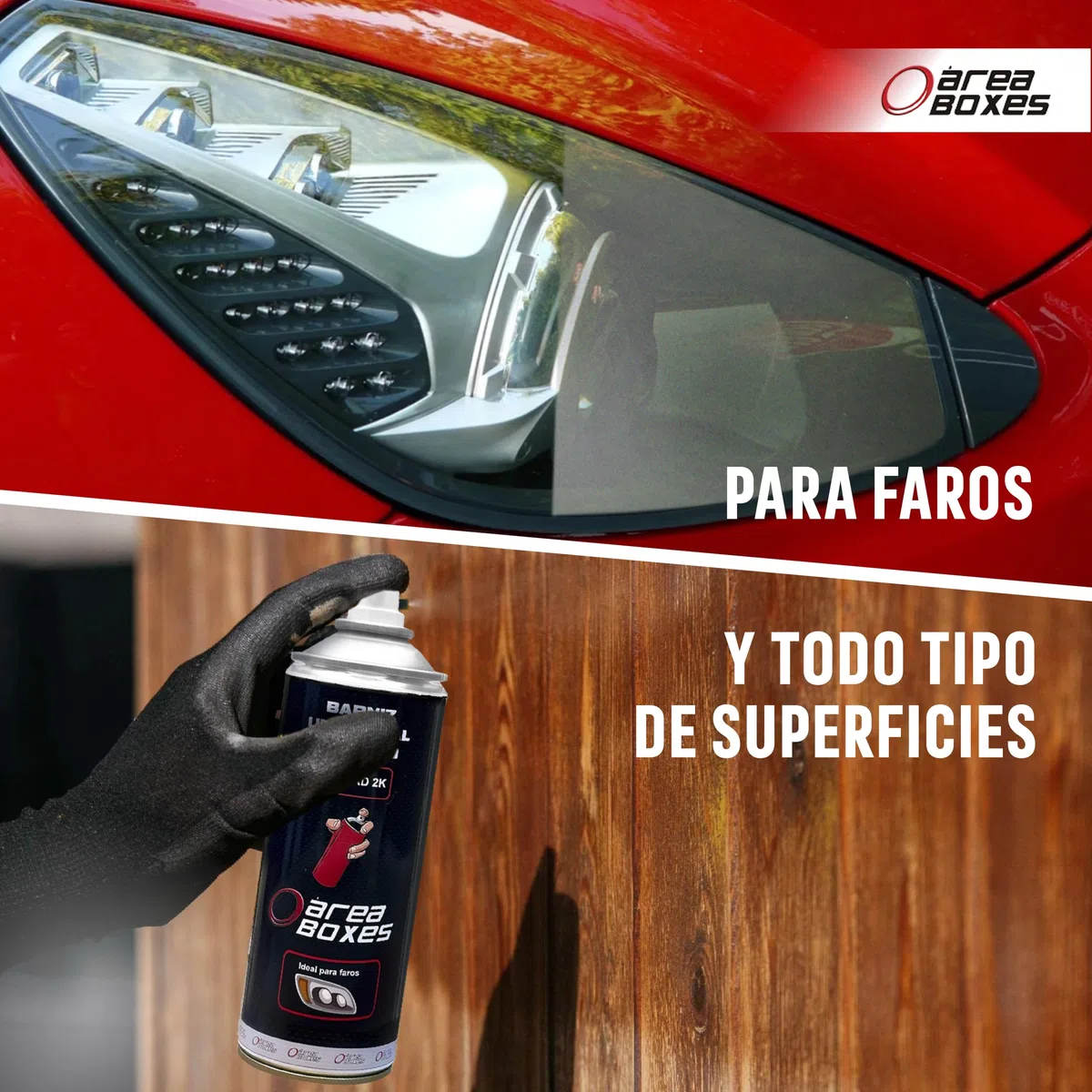Vernis Acrylique Qualité 2K pour Phares de Voiture et Toutes Surfaces. [Adhérence Polycarbonate] Résistant aux Rayons UV (1, BRILLANT)