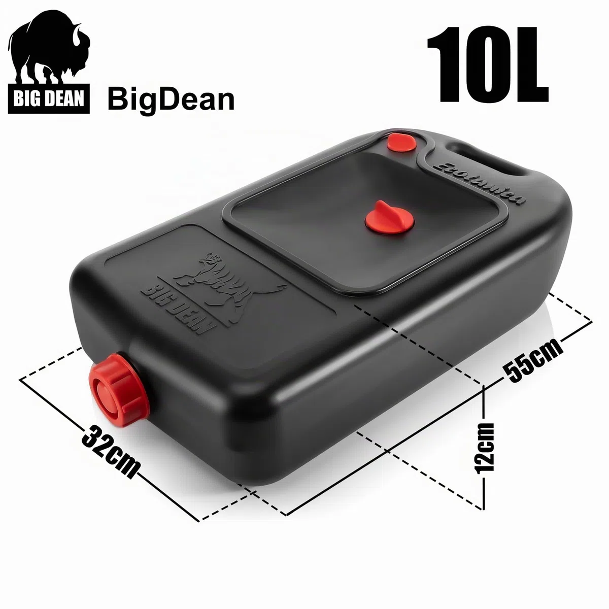 BigDean Bidon de vidange d'huile noir 10 l - Réservoir d'huile avec filtre - Carter d'huile en plastique robuste - Aide à la récupération pour les vidanges - Rangement pratique des liquides - Fabriqué